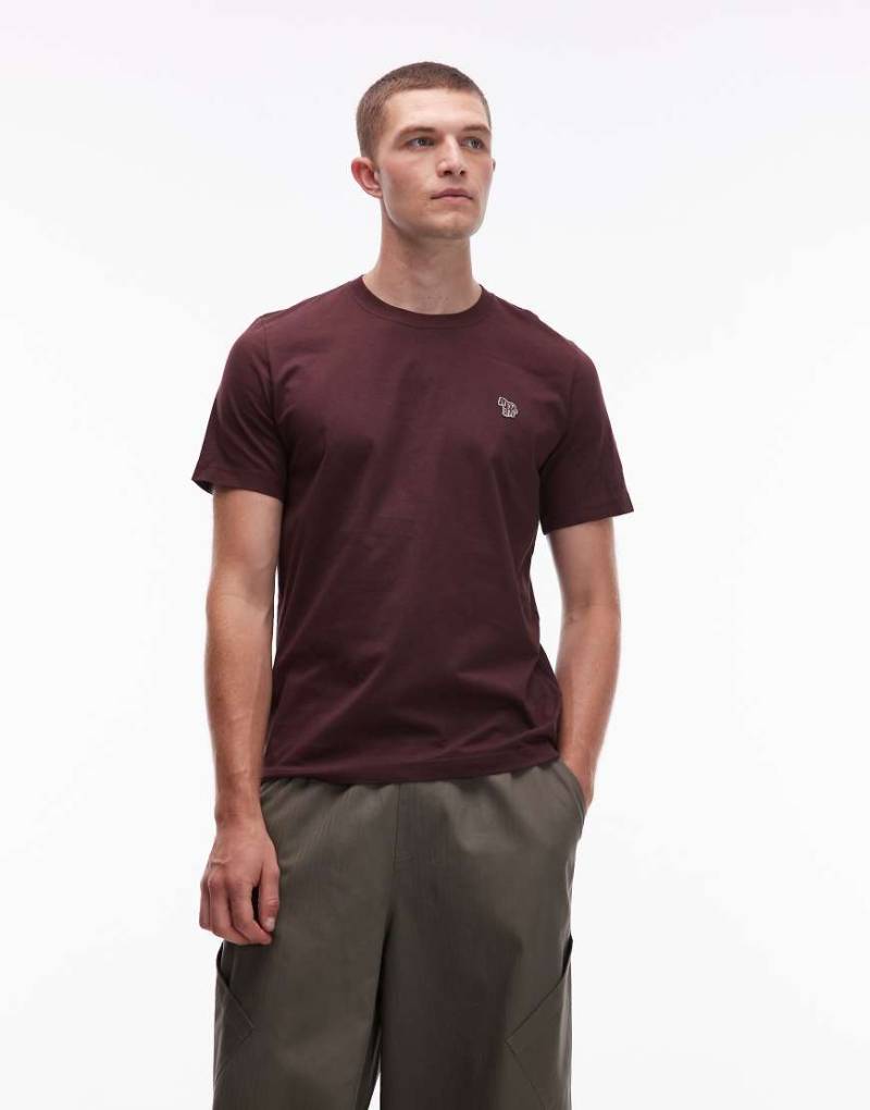 Paul Smith - Legeres T-Shirt in Rot mit Zebra-Logo von PS Paul Smith