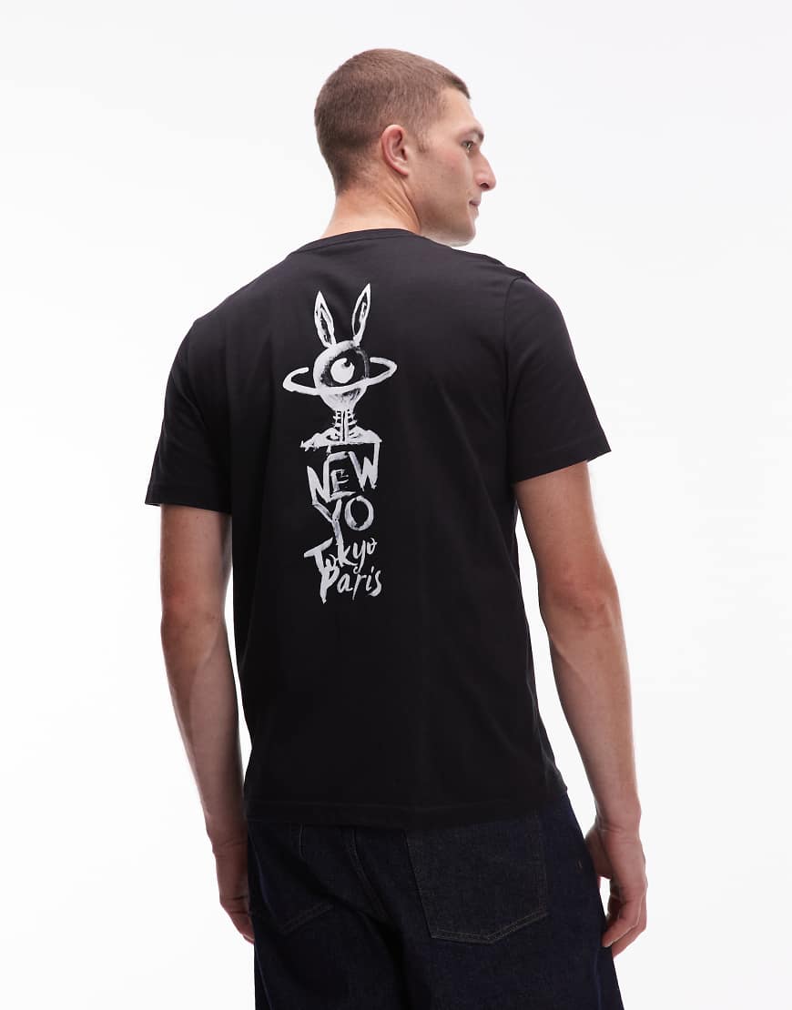 Paul Smith - Regular-Fit-T-Shirt in Schwarz mit Grafik von PS Paul Smith