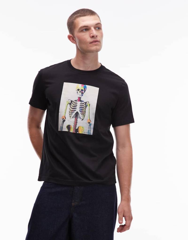 Paul Smith - Regular-Fit-T-Shirt in Schwarz mit Skelett-Grafik von PS Paul Smith