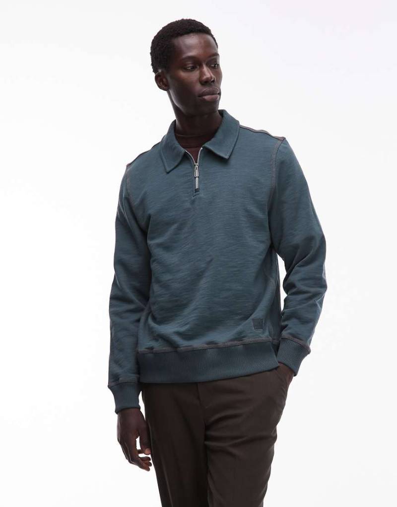 Paul Smith - Sweatshirt in Blau mit kurzem Reißverschluss von PS Paul Smith