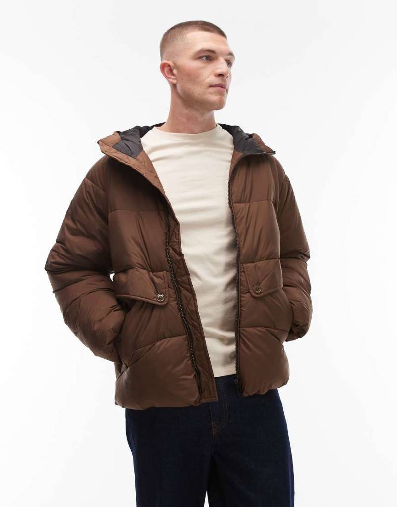 Paul Smith - Wattierte Jacke in Braun mit Kapuze-Brown von PS Paul Smith