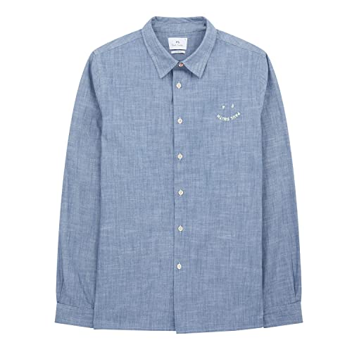 Paul Smith Herren Ls Casual Fit Shirt Ps Happy Hemd mit Button-Down-Kragen, Hell, blau, XL von Paul Smith