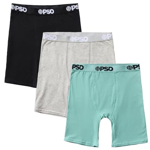 PSD Basic Essentials Boxershorts für Jugendliche, atmungsaktive und stützende Kinderunterwäsche mit feuchtigkeitsableitendem Stoff, Sea Cotton 3er Pack, S von PSD
