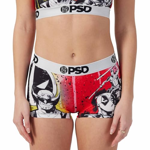 PSD Damen Marvel Print Boy Shorts - Volle Abdeckung Damen Unterwäsche - Bequeme Stretch Panties für Frauen, Deadpool Holysnik, S von PSD