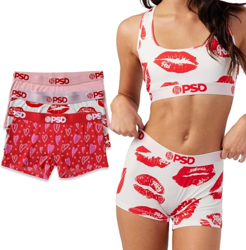 PSD Damen Modal Premium Solid Boy Shorts - Volle Abdeckung Damen Unterwäsche - Bequeme Stretch Panties für Frauen, Multi | Vday Mdl Bs 3pk Bx, S von PSD