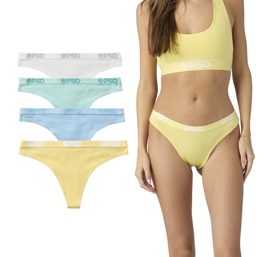PSD Damen Pastell Modal Solid Thong 4er Pack Box, Mehrfarbig, L von PSD