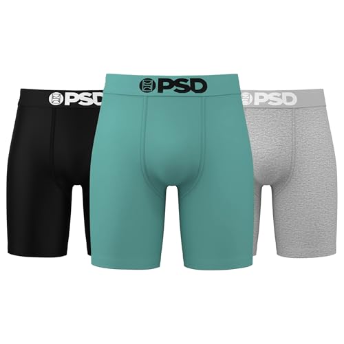 PSD Herren Basic Solid Boxershorts: 17,8 cm Schrittlänge, atmungsaktive und stützende Herrenunterwäsche mit feuchtigkeitsableitendem Stoff., X-Large von PSD