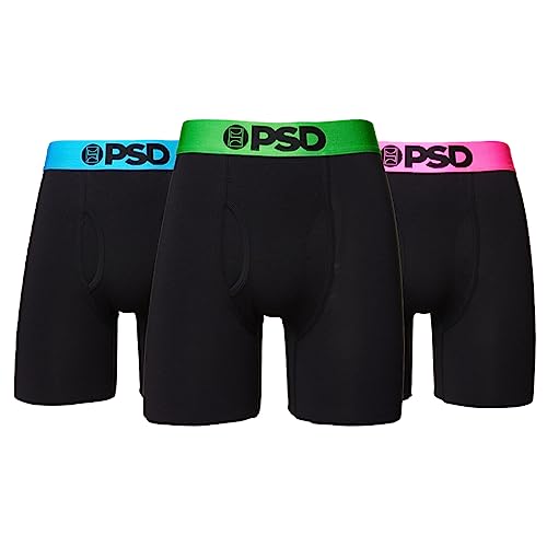 PSD Herren-Boxershorts, weites Band, Modal-Baumwolle, 3er-Pack, Multi/Neon Modal, 3 Stück, Medium von PSD