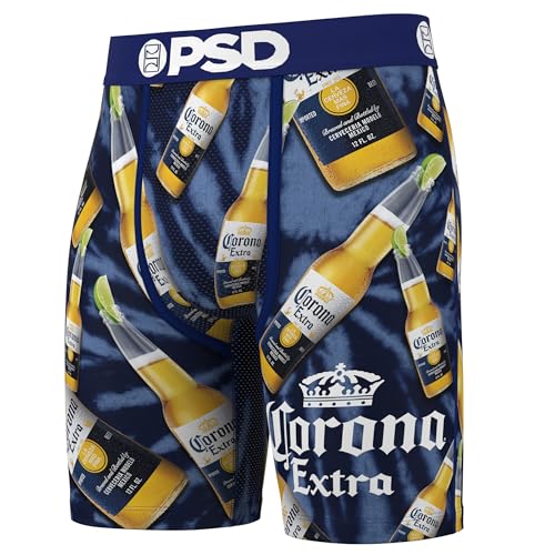 PSD Herren-Boxershorts mit Biermotiv – atmungsaktive und stützende Herrenunterwäsche mit feuchtigkeitsableitendem Stoff, Corona Extra, Medium von PSD