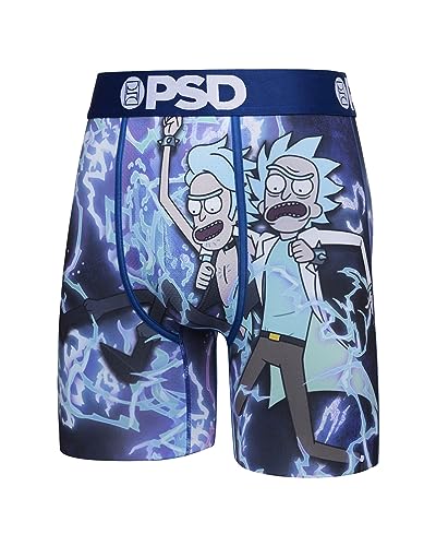 PSD Herren Boxershorts Rick and Morty – atmungsaktive und stützende Herrenunterwäsche mit feuchtigkeitsableitendem Stoff, Blau | Ricks, Medium von PSD