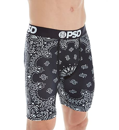 PSD Herren Unterwäsche | elastische Boxershorts | Wide Band | Boxer Briefs | Black Bandana | Größe (L) von PSD