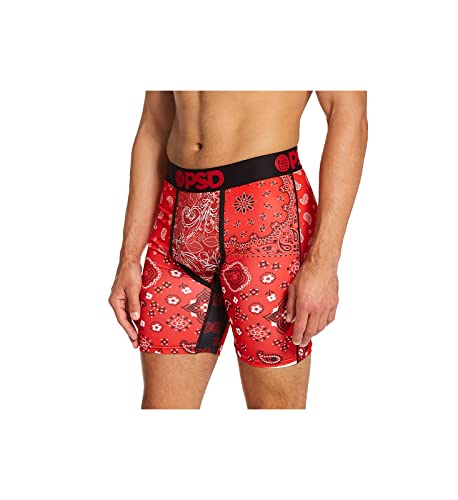 PSD Herren Unterwäsche | elastische Boxershorts | Wide Band | Boxer Briefs | Hype RED Bandana | Größe (XXL) von PSD
