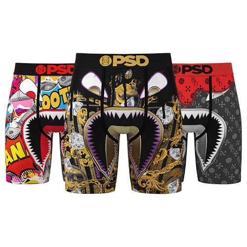 PSD Warface Herren-Boxershorts – 17,8 cm Schrittlänge, atmungsaktive und stützende Herrenunterwäsche mit feuchtigkeitsableitendem Stoff, Warface $ Hungry 3er Pack, X-Large von PSD