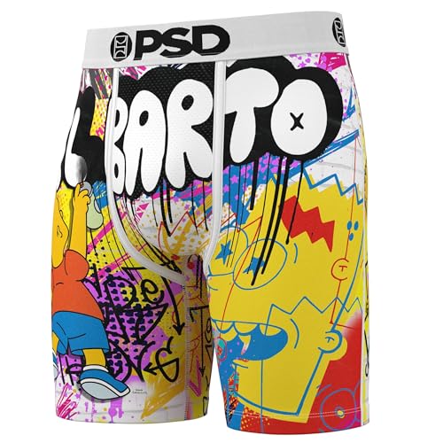 PSD Simpsons Boxershorts für Herren – atmungsaktive und stützende Herrenunterwäsche mit feuchtigkeitsableitendem Stoff, Bart Casso, Small von PSD