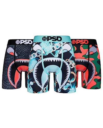 PSD Warface Luxe Herren-Boxershorts, 17,8 cm Schrittlänge, atmungsaktive und stützende Herrenunterwäsche mit feuchtigkeitsableitendem Stoff, Wf Essentials 3er Pack, X-Large von PSD