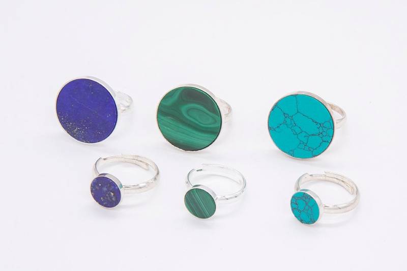 Echte Edelsteite Wie Türkis, Malachit Oder Lapis Lazuli Stilvoll Und Elegant Eingefasst in 925 Silber von PSDESIGNcollection
