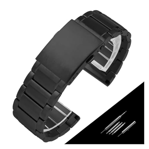 PSDFJAD ZHGUIMING Massives Edelstahl-Uhrenarmband for DZ7395 DZ7315 DZ7396 Herren-Uhrenkette, große Größe 22 mm, 24 mm, 26 mm, 28 mm, 30 mm(3 black,28mm) von PSDFJAD