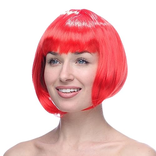 Halloween Perücken für Frauen Red Bob Perücke und Sonnenbrille Set Short Straight Party Perücke mit Pony Halloween Cosplay für Kostümwinne für Frauen Halloween Perücken für Frauen Red Bob Perücke und Sonnenbrille Set Short Straight Party Perücke mit Pony Halloween Cosplay für Kostümwinne für Frauen von PSFDEWT