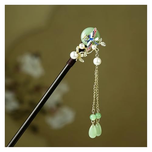 Mädchen Pfirsich Blume Handgemachte Haarnadel Chic Retro Chinesischen Kleid Cheongsam Zubehör Antike Holz(Color03) von PSNKLMM