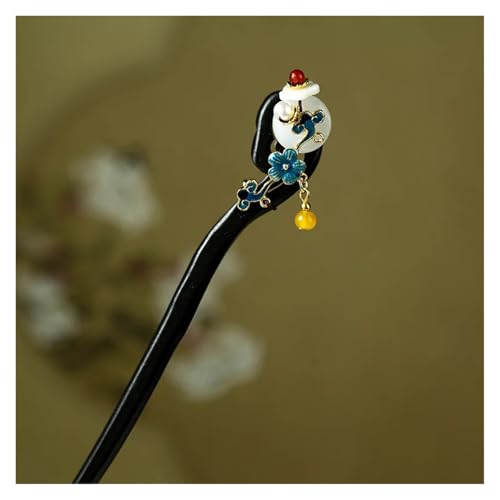 Mädchen Pfirsich Blume Handgemachte Haarnadel Chic Retro Chinesischen Kleid Cheongsam Zubehör Antike Holz(Color04) von PSNKLMM