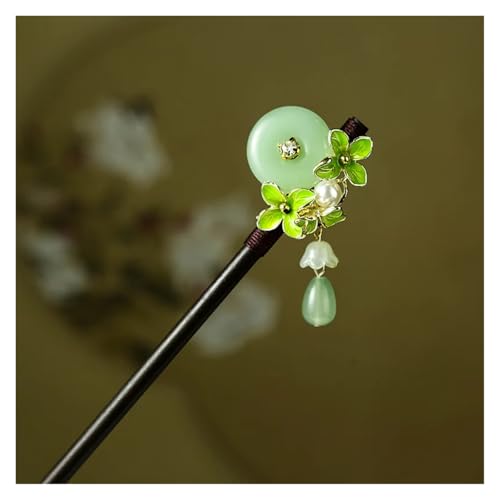 Mädchen Pfirsich Blume Handgemachte Haarnadel Chic Retro Chinesischen Kleid Cheongsam Zubehör Antike Holz(Color09) von PSNKLMM