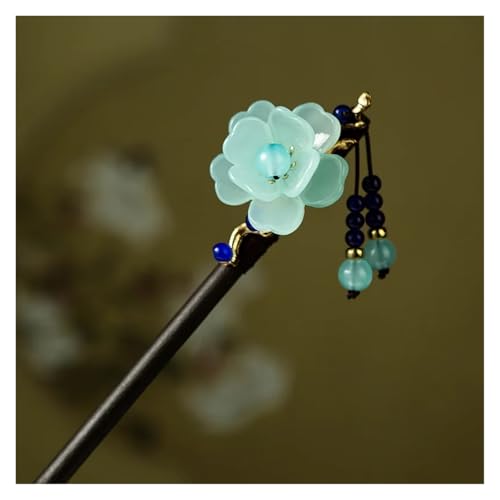 Mädchen Pfirsich Blume Handgemachte Haarnadel Chic Retro Chinesischen Kleid Cheongsam Zubehör Antike Holz(Color10) von PSNKLMM