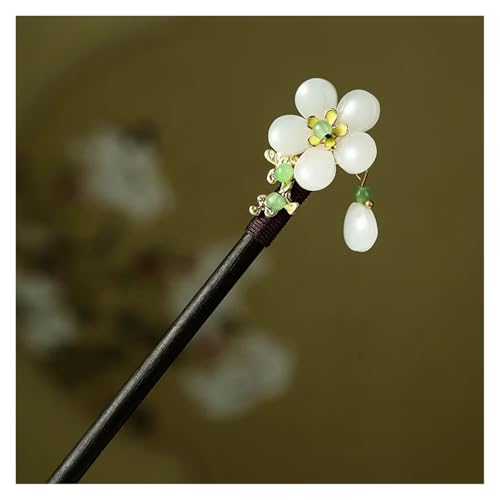 Mädchen Pfirsich Blume Handgemachte Haarnadel Chic Retro Chinesischen Kleid Cheongsam Zubehör Antike Holz(Color12) von PSNKLMM
