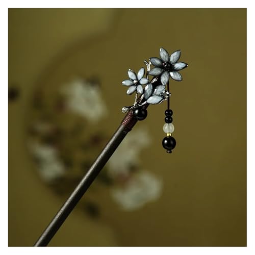 Mädchen Pfirsich Blume Handgemachte Haarnadel Chic Retro Chinesischen Kleid Cheongsam Zubehör Antike Holz(Color14) von PSNKLMM