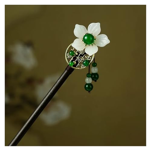 Mädchen Pfirsich Blume Handgemachte Haarnadel Chic Retro Chinesischen Kleid Cheongsam Zubehör Antike Holz(Color17) von PSNKLMM