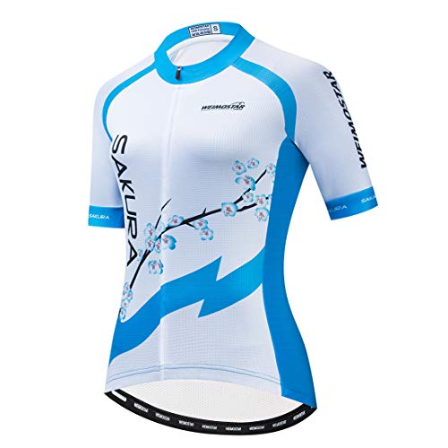 Damen-Fahrradtrikot, Sommer, kurzärmelig, Fahrradbekleidung, Mountainbike-Jacken, schnelltrocknend, atmungsaktiv, MTB-Shirt, 24, Large von PSPORT