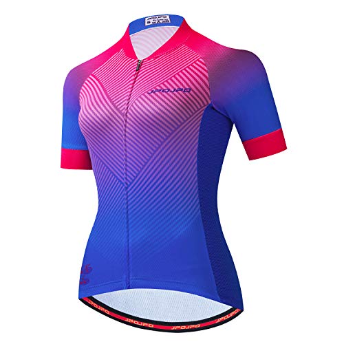 Damen Radtrikot Bike Shirt Kurzarm Fahrradbekleidung MTB Fahrradjacke Quick-Dry Tops S-3XL, Jp2026, XXX-Large von PSPORT