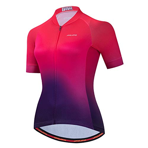 Damen Radtrikot Bike Shirt Kurzarm Fahrradbekleidung MTB Fahrradjacke Schnelltrocknende Tops S-3XL, Jp2021, X-Large von PSPORT