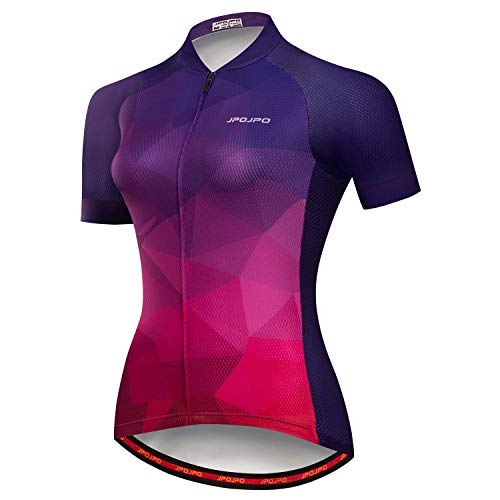 Damen Radtrikot Kurzarm Fahrrad Kleidung Shirt mit 3 Taschen Reflektierende Tops S-3XL, Jp2005, XXX-Large von PSPORT