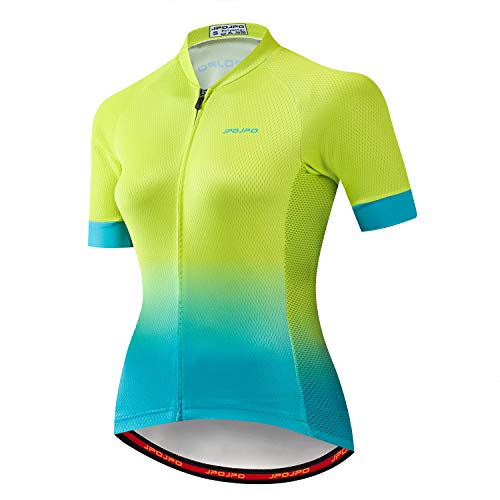 Damen Radtrikot Kurzarm Fahrradbekleidung Shirt mit 3 Taschen Reflektierende Tops S-3XL Gr. M, JP2016 von PSPORT