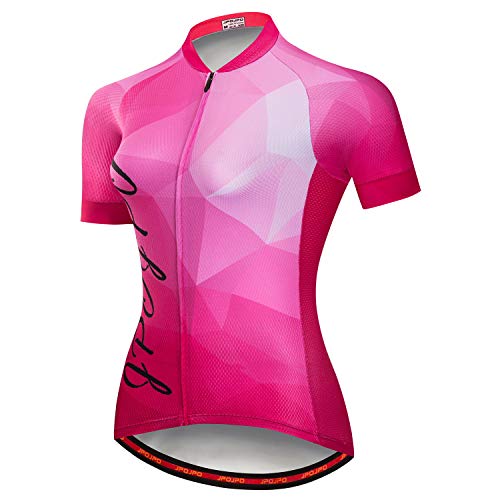 Fahrradtrikot für Damen, kurzärmelig, mit 3 Taschen, reflektierend, Größe S-3XL, JP2006, Large von PSPORT