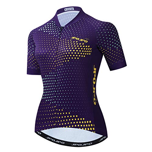 Frauen Radfahren Trikots Sommer Kurzarm Fahrrad Kleidung Atmungsaktiv MTB Shirt Mountainbike Kleidung Schnell Trocken, 31, Small von PSPORT