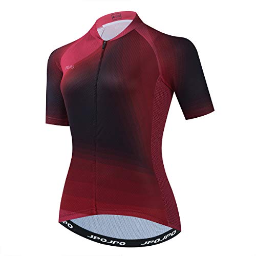 Frauen Radfahren Trikots Sommer Kurzarm Fahrrad Kleidung Atmungsaktiv MTB Shirt Mountainbike Kleidung Schnell Trocken, 8, X-Large von PSPORT