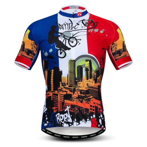 Herren-Radtrikot, Mountainbike-Trikot, Oberteile, Sommer-Fahrrad-Shirt, atmungsaktiv, Radsportbekleidung, Cf0172, XL von PSPORT