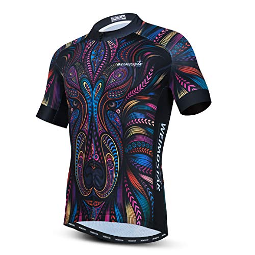 Männer Radfahren Jersey Kurzarm Fahrrad Kleidung Atmungsaktiv MTB Shirt Sommer Mountainbike Kleidung Schnell Trocken, Cf0334, XXL von PSPORT