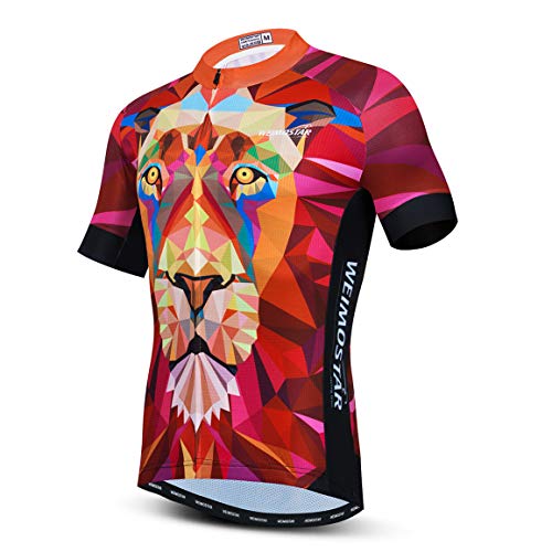 Männer Radfahren Jersey Kurzarm Fahrrad Kleidung Atmungsaktiv MTB Shirt Sommer Mountainbike Kleidung Schnell Trocken, Cf0348, XXL von PSPORT