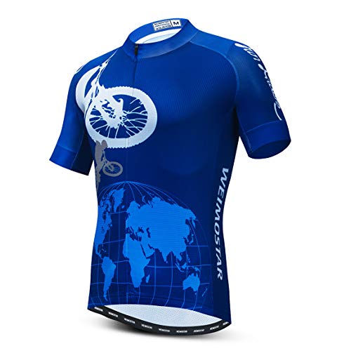 Männer Radfahren Jersey Kurzarm Fahrrad Kleidung Atmungsaktiv MTB Shirt Sommer Mountainbike Kleidung Schnell Trocken, Cf0357, L von PSPORT