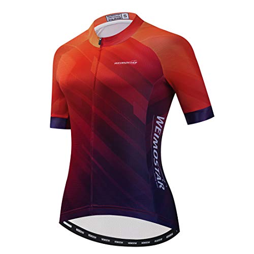 PSPORT Damen Fahrradtrikot Sommer Kurzarm Fahrradbekleidung Mountainbike Jacken Schnell trocknend Atmungsaktiv MTB Shirt von PSPORT