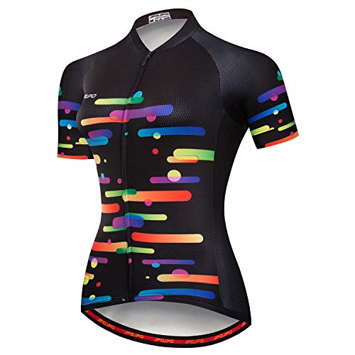 PSPORT Damen Radtrikot Kurzarm Fahrradbekleidung Reflektierend 3 Taschen S-3XL, Jp2010, XXL von PSPORT