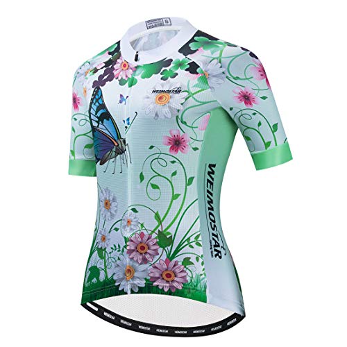 PSPORT Damen Radtrikot Sommer Kurzarm Fahrradbekleidung Mountainbike Jacken Quick Dry Atmungsaktiv MTB Shirt von PSPORT