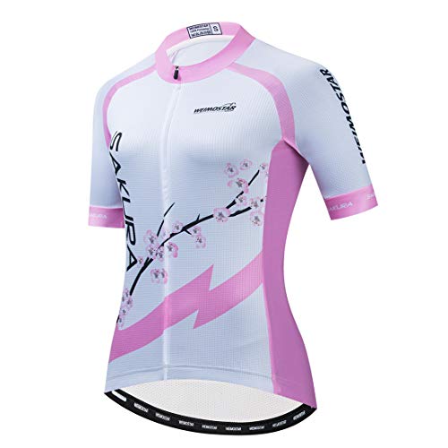 PSPORT Damen Radtrikot Sommer Kurzarm Fahrradbekleidung Mountainbike Jacken schnell trocknend atmungsaktiv MTB Shirt von PSPORT