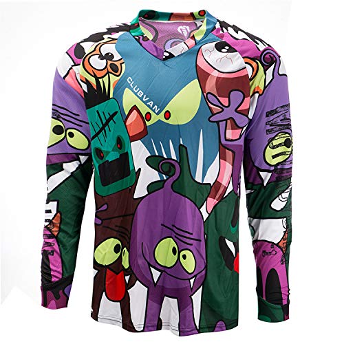 PSPORT Herren Downhill Jersey Langarm Mountain MTB Bike Shirt DH Motocross T Shirt Fahrrad Rennbekleidung - - Etikett 3XL von PSPORT