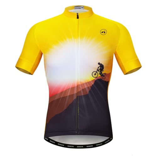 PSPORT Herren-Radtrikot, Mountainbike-Trikot, Oberteile, Sommer-Fahrrad-Shirt, atmungsaktiv, Radsportbekleidung, Cf0090, L PSPORT Herren-Radtrikot, Mountainbike-Trikot, Oberteile, Sommer-Fahrrad-Shirt, atmungsaktiv, Radsportbekleidung, Cf0090, L von PSPORT