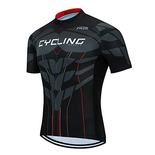 PSPORT Herren Radtrikot Kurzarm Bike Shirts Atmungsaktiv Fahrradtrikots Reflektierend, Cc6485, Groß von PSPORT