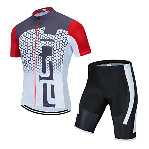 PSPORT Herren Radtrikot Set, Sommer Jungen Trägerhose Anzüge Mountainbike Radfahren Kleidung Set Radfahren Reiten Trikots Atmungsaktiv von PSPORT