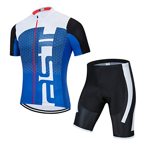 PSPORT Herren Radtrikot Set, Sommer Jungen Trägerhose Anzüge Mountainbike Radfahren Kleidung Set Radfahren Reiten Trikots Atmungsaktiv von PSPORT